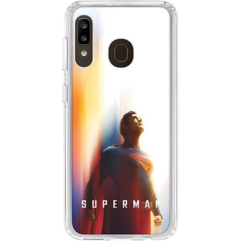 Superman 2025 Man of Steel Ascension Heroic Glow Galaxy A20 Clear Case